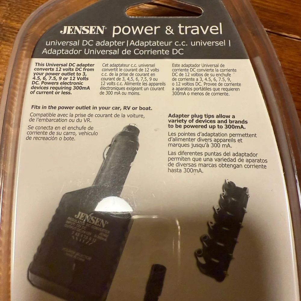 Jensen Universal DC Adapter - Jen60. 300mA Converter for 12 volt